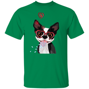 Funny Cute Dog Valentine Heart American Boston Terrier
